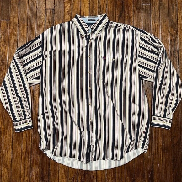 VTG Bugle Boy Company Button Down Shirt Men’s XL Long Sleeve Stripes - Picture 1 of 6